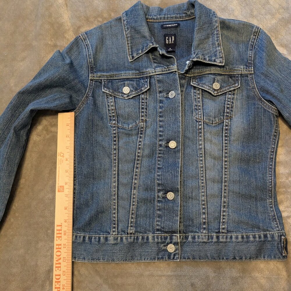 Gap Stretch Denim Medium Blue Wash Jeans Jacket - Picture 8 of 11
